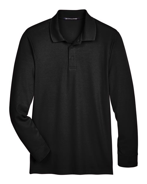 Men's Tall CrownLux Performance® Plaited Long Sleeve Polo