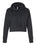 Women's Laguna Sueded Raw Edge Crop Hoodie Sweatshirt