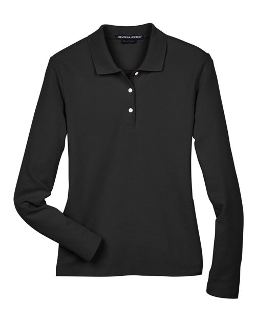 Women's Pima Piqué Long Sleeve Polo