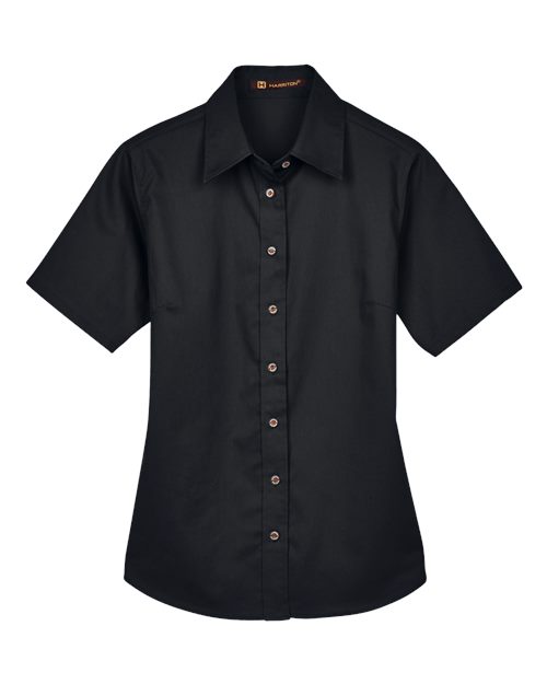 Women's Easy Blend™ Short Sleeve Twill Dress Shirt with Stain-Release